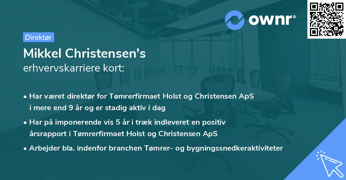 Mikkel Christensen's erhvervskarriere kort
