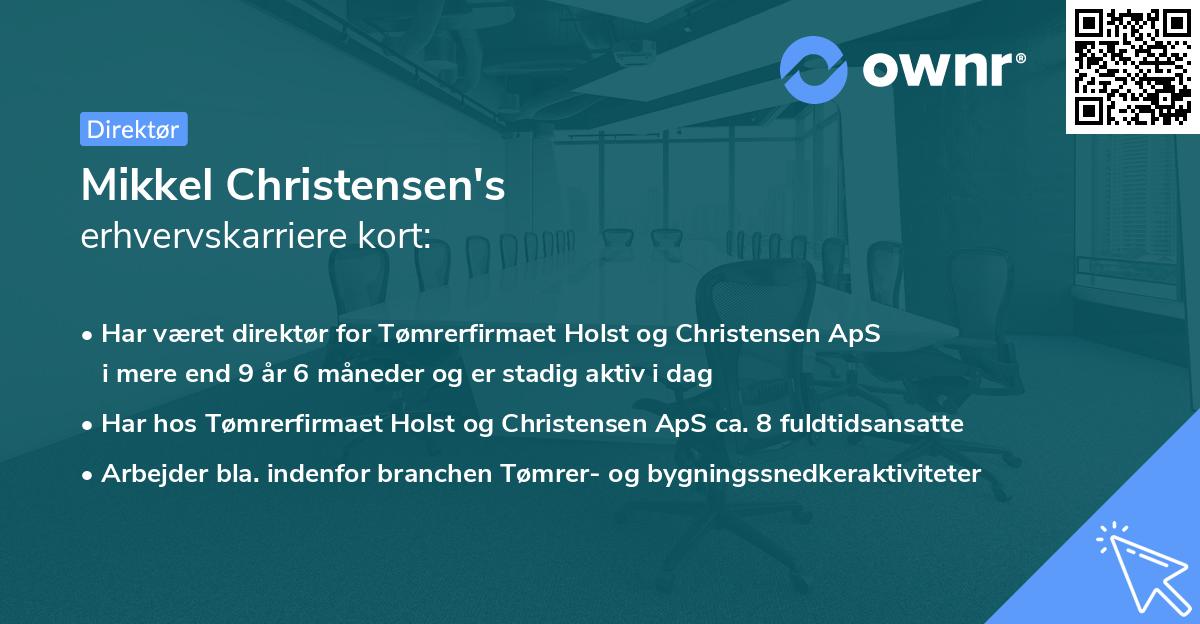 Mikkel Christensen's erhvervskarriere kort