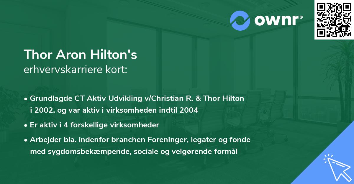 Thor Aron Hilton's erhvervskarriere kort