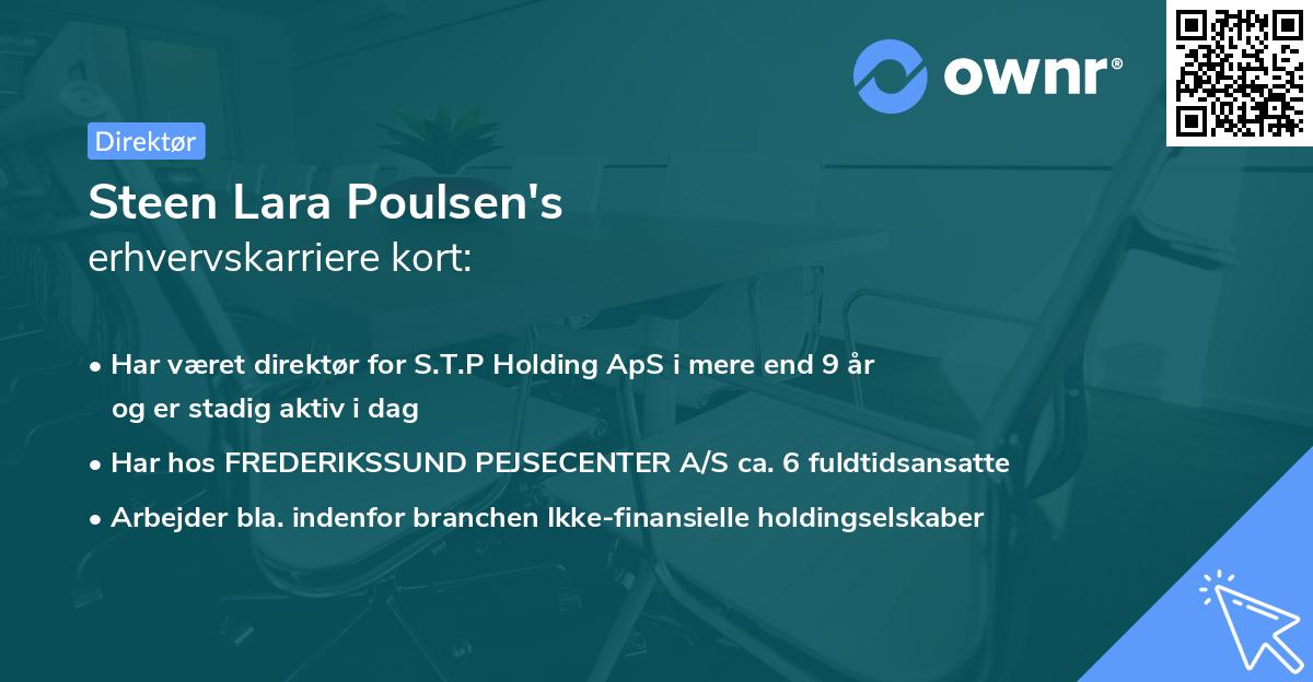 Steen Lara Poulsen's erhvervskarriere kort