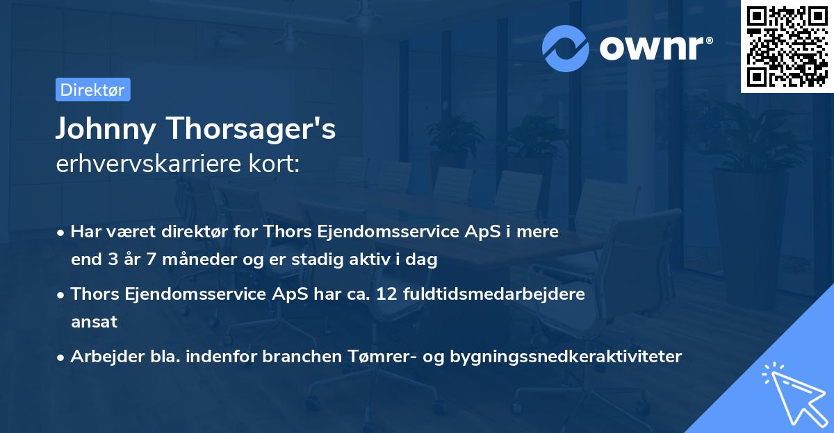 Johnny Thorsager's erhvervskarriere kort