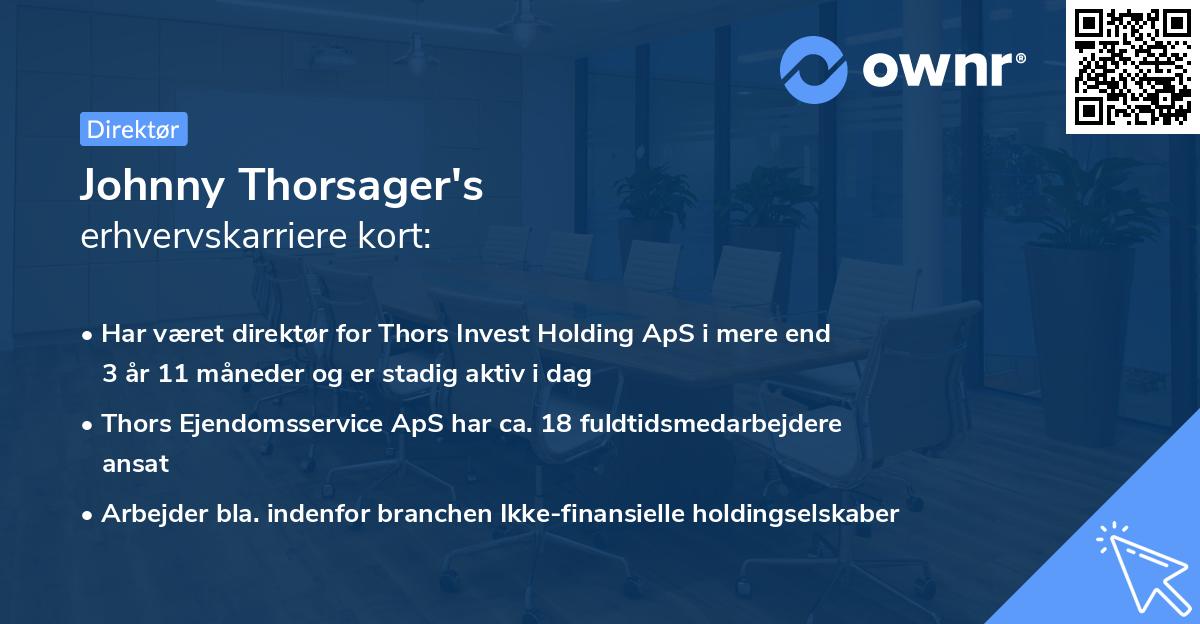 Johnny Thorsager's erhvervskarriere kort