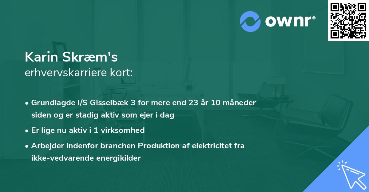 Karin Skræm's erhvervskarriere kort