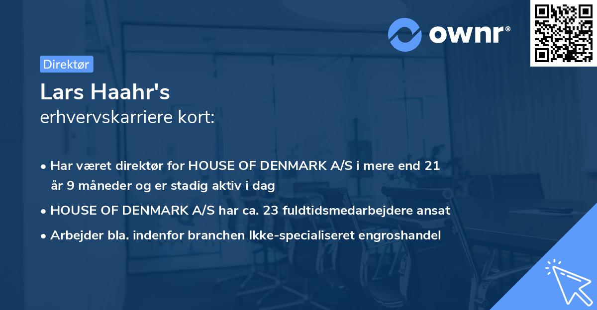 Lars Haahr's erhvervskarriere kort