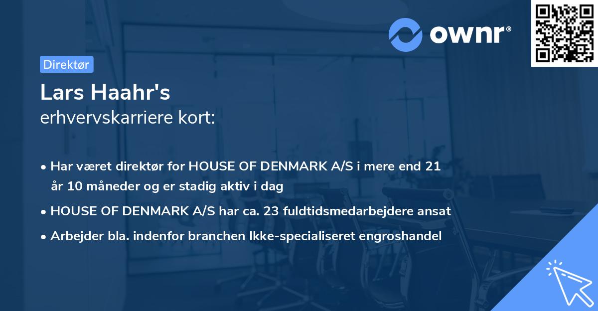Lars Haahr's erhvervskarriere kort