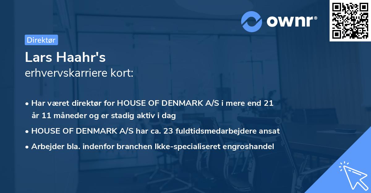 Lars Haahr's erhvervskarriere kort