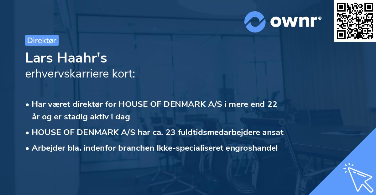 Lars Haahr's erhvervskarriere kort