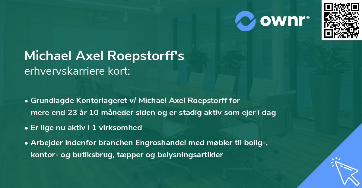 Michael Axel Roepstorff's erhvervskarriere kort