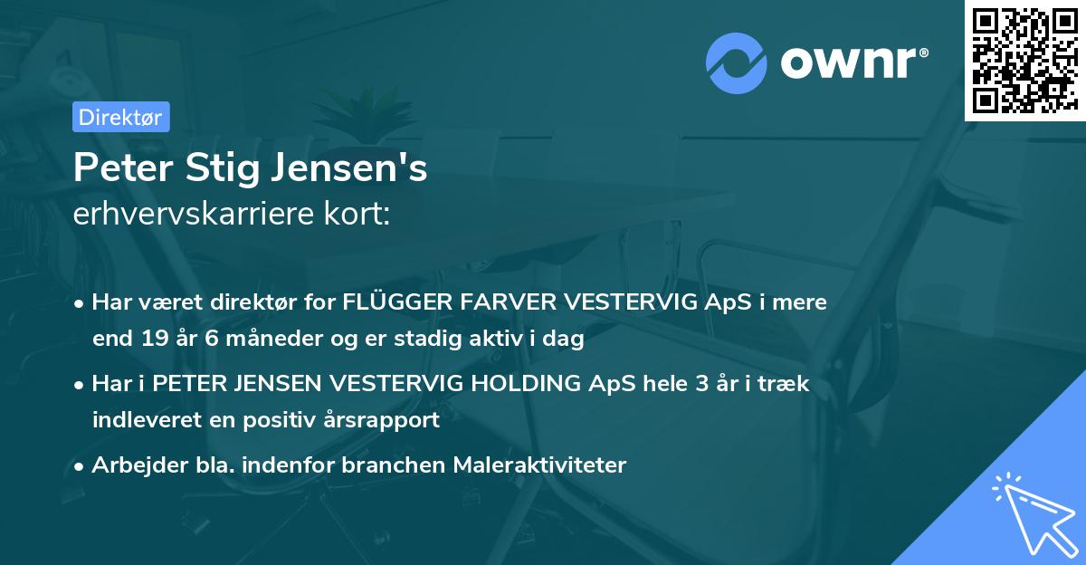 Peter Stig Jensen's erhvervskarriere kort