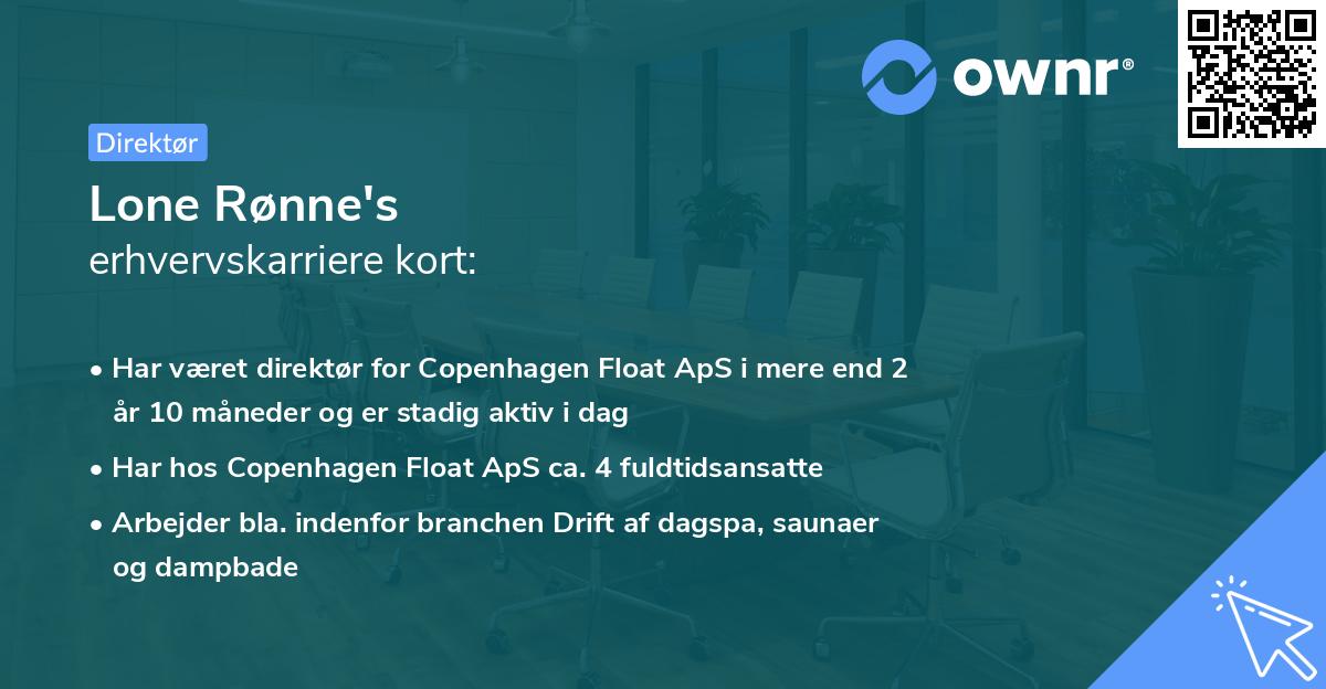 Lone Rønne's erhvervskarriere kort