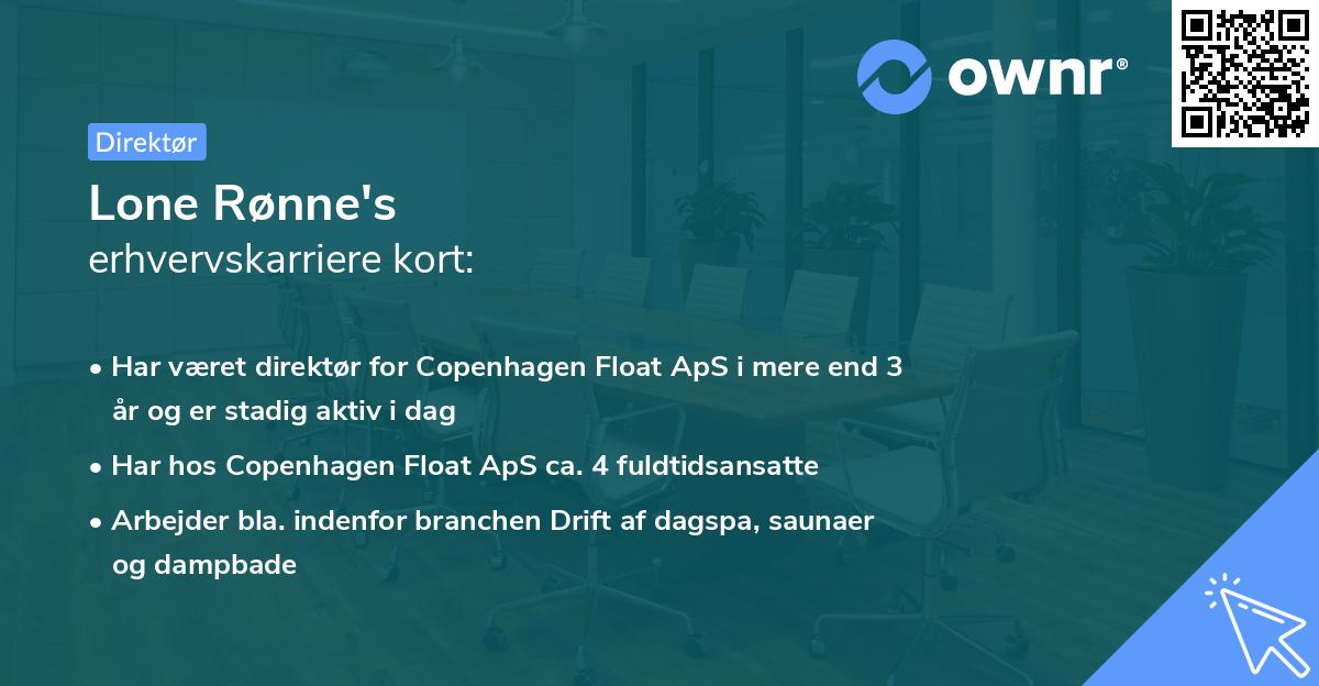 Lone Rønne's erhvervskarriere kort