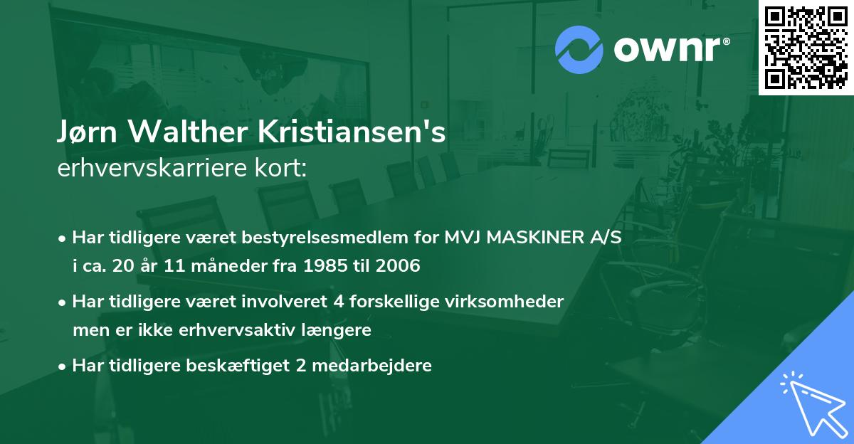 Jørn Walther Kristiansen's erhvervskarriere kort