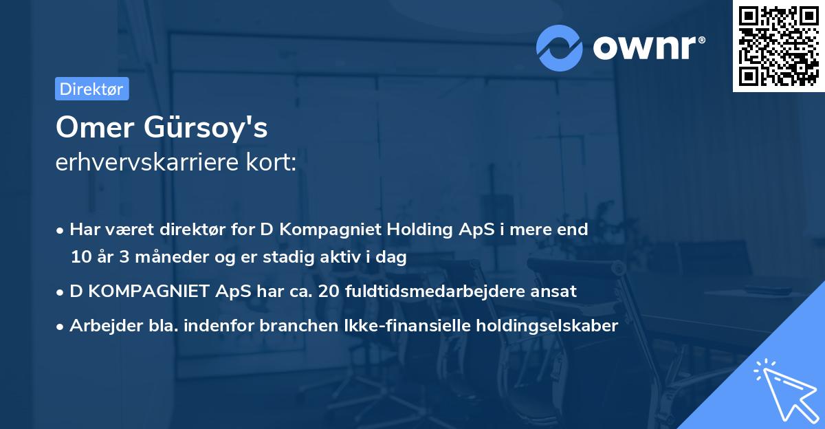Omer Gürsoy's erhvervskarriere kort