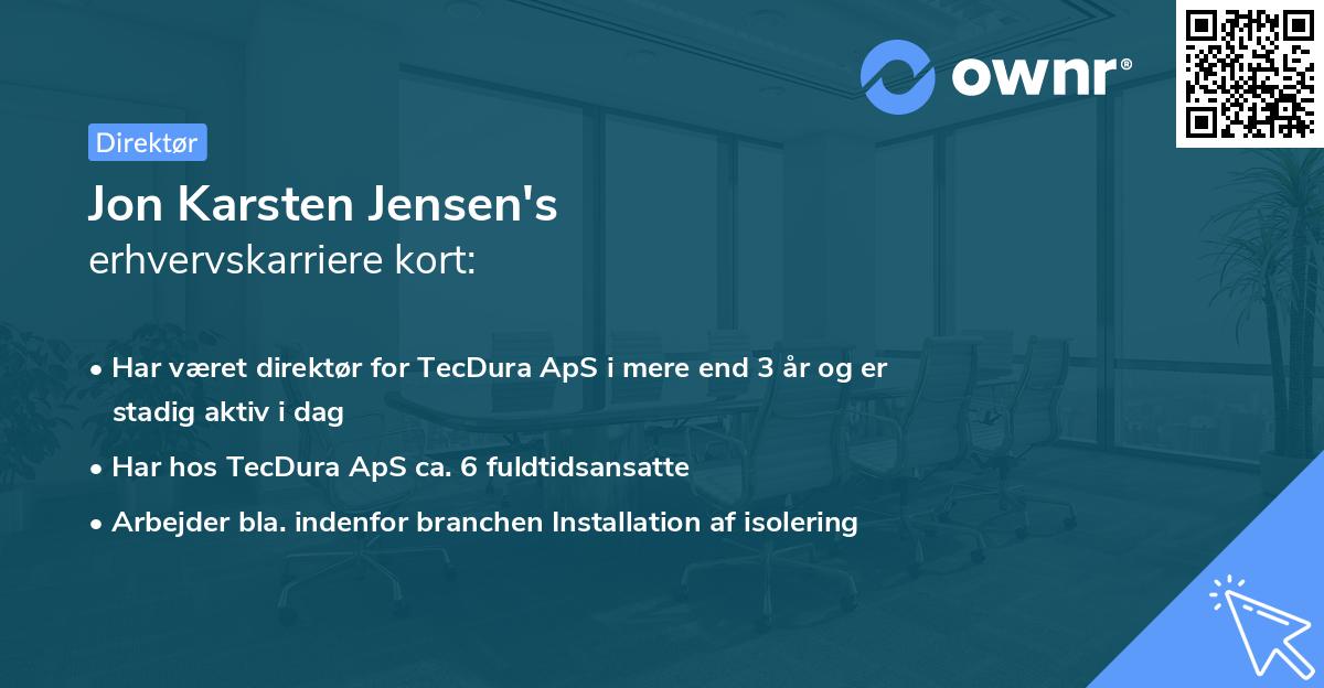 Jon Karsten Jensen's erhvervskarriere kort