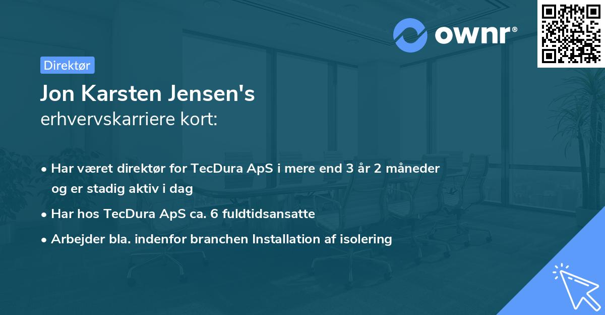 Jon Karsten Jensen's erhvervskarriere kort