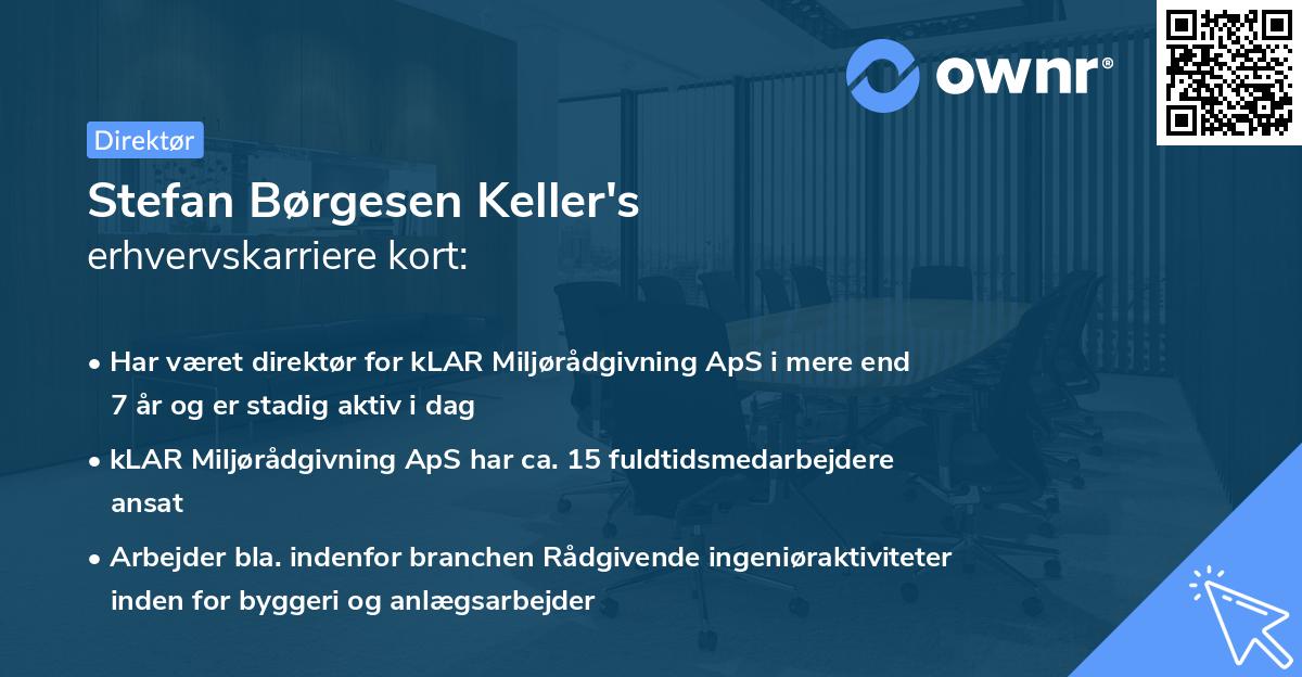 Stefan Børgesen Keller's erhvervskarriere kort