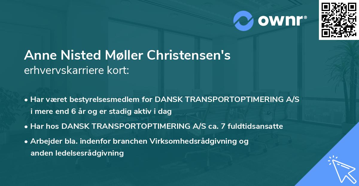 Anne Nisted Møller Christensen's erhvervskarriere kort