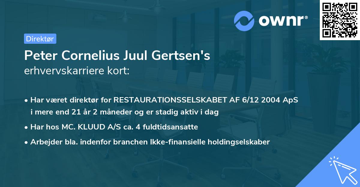 Peter Cornelius Juul Gertsen's erhvervskarriere kort