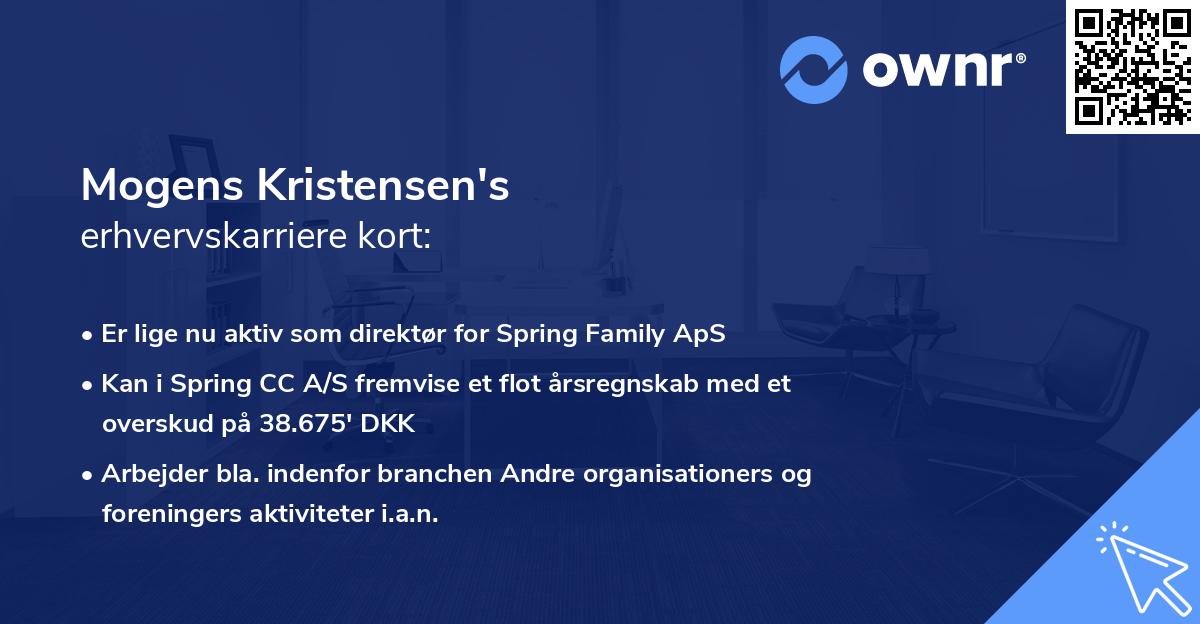 Mogens Kristensen's erhvervskarriere kort