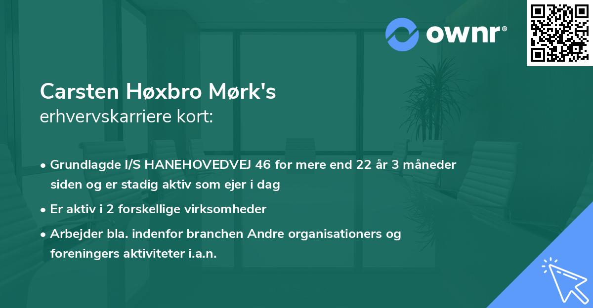 Carsten Høxbro Mørk's erhvervskarriere kort
