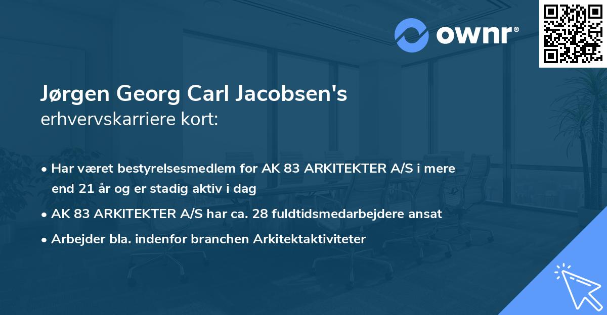 Jørgen Georg Carl Jacobsen's erhvervskarriere kort
