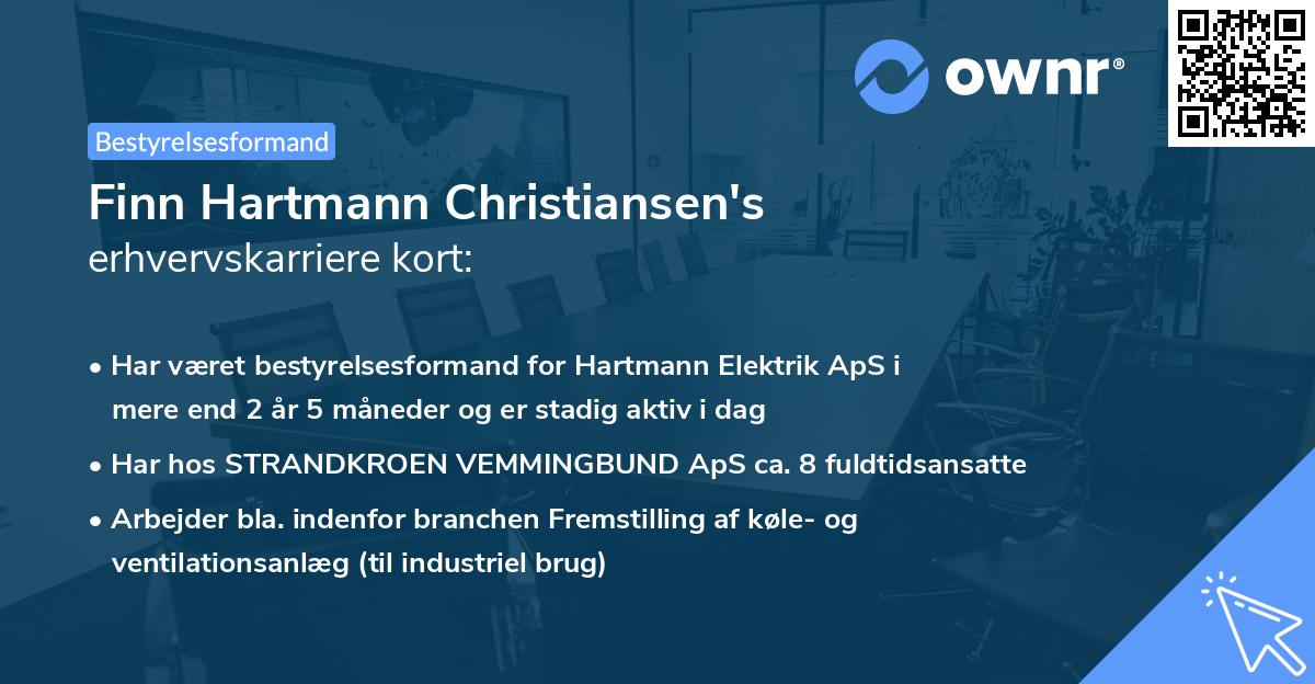 Finn Hartmann Christiansen's erhvervskarriere kort