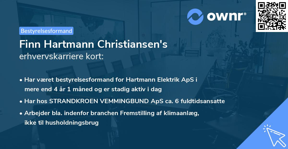 Finn Hartmann Christiansen's erhvervskarriere kort