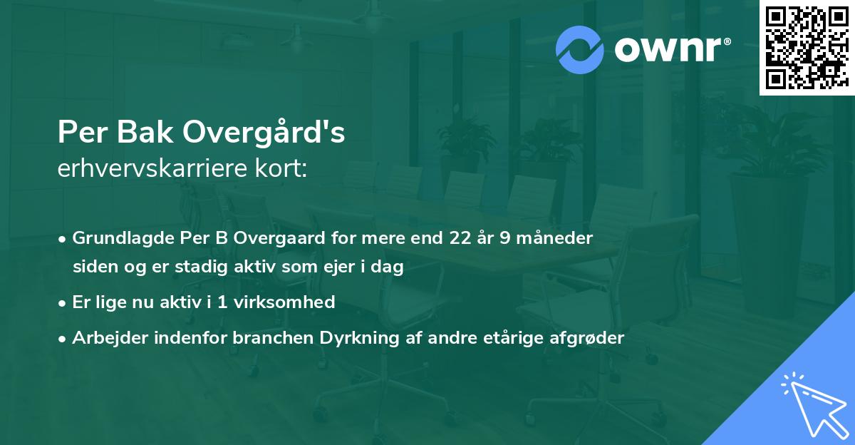 Per Bak Overgård's erhvervskarriere kort