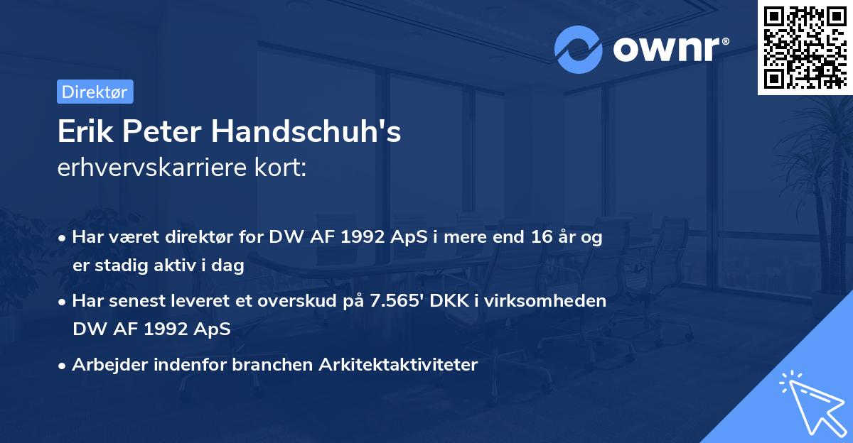 Erik Peter Handschuh's erhvervskarriere kort