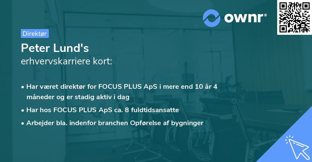 Peter Lund's erhvervskarriere kort