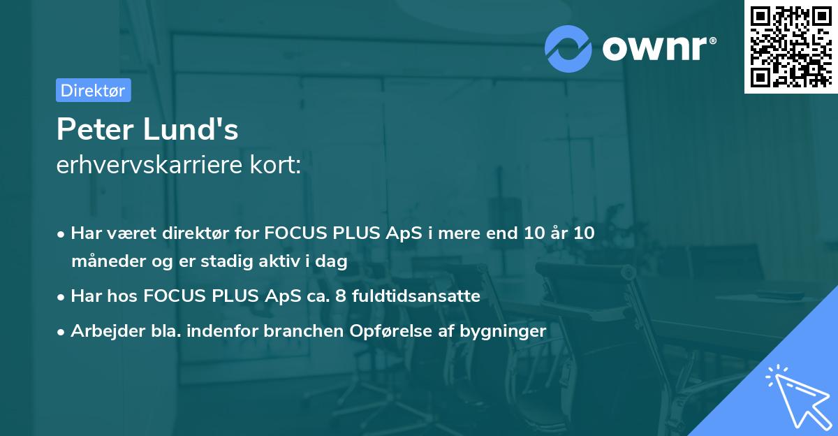 Peter Lund's erhvervskarriere kort