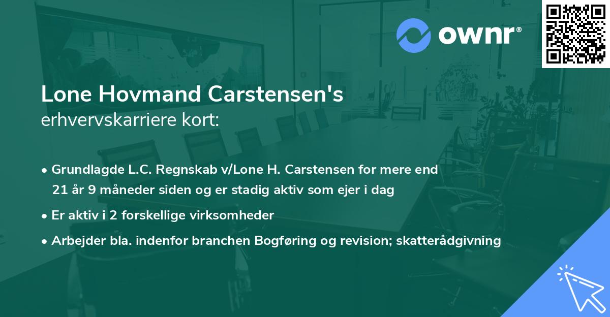 Lone Hovmand Carstensen's erhvervskarriere kort