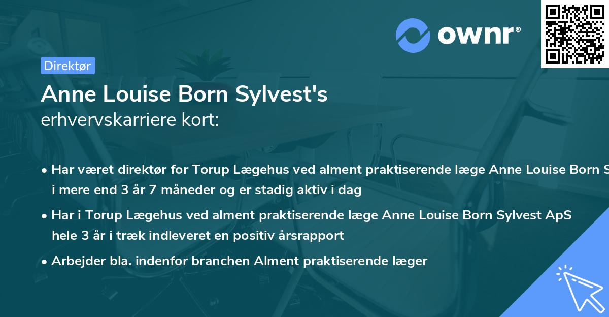 Anne Louise Born Sylvest's erhvervskarriere kort