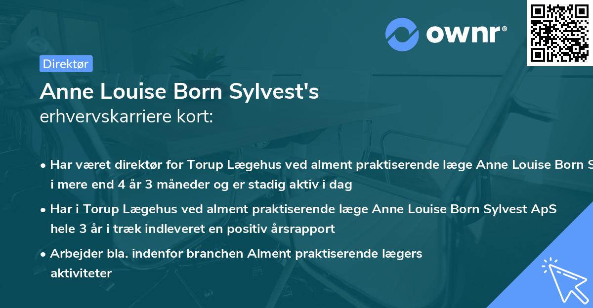 Anne Louise Born Sylvest's erhvervskarriere kort