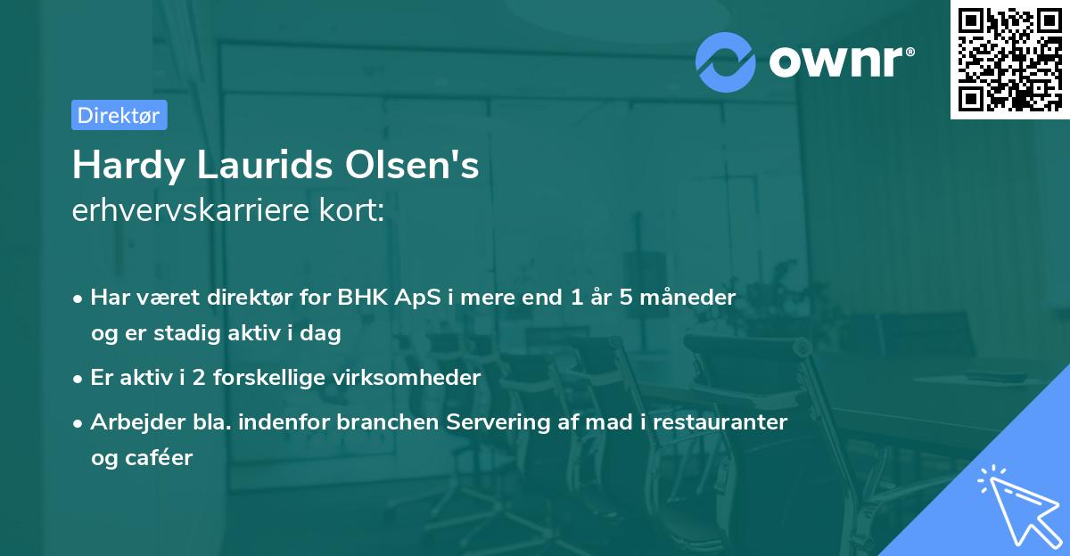 Hardy Laurids Olsen's erhvervskarriere kort