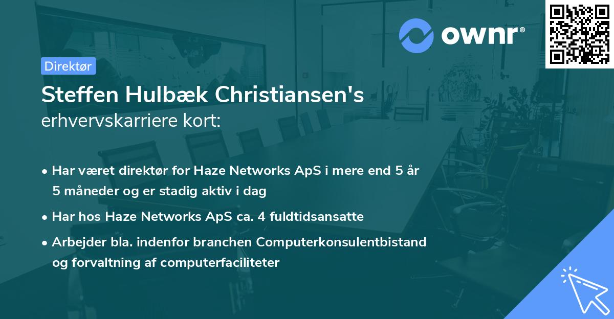 Steffen Hulbæk Christiansen's erhvervskarriere kort