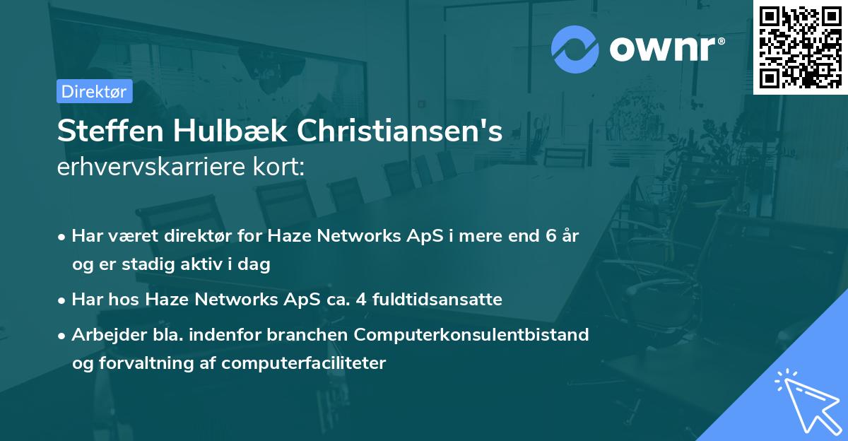 Steffen Hulbæk Christiansen's erhvervskarriere kort
