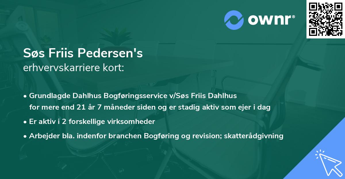 Søs Friis Pedersen's erhvervskarriere kort