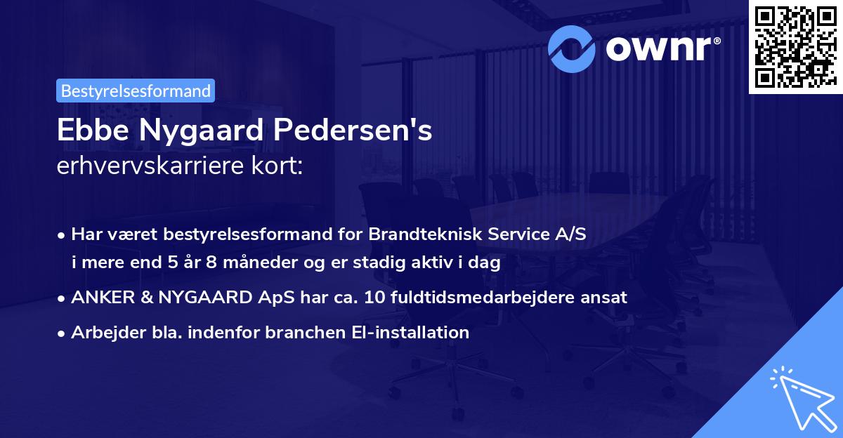 Ebbe Nygaard Pedersen's erhvervskarriere kort