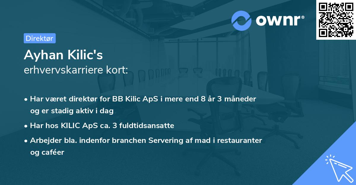 Ayhan Kilic's erhvervskarriere kort