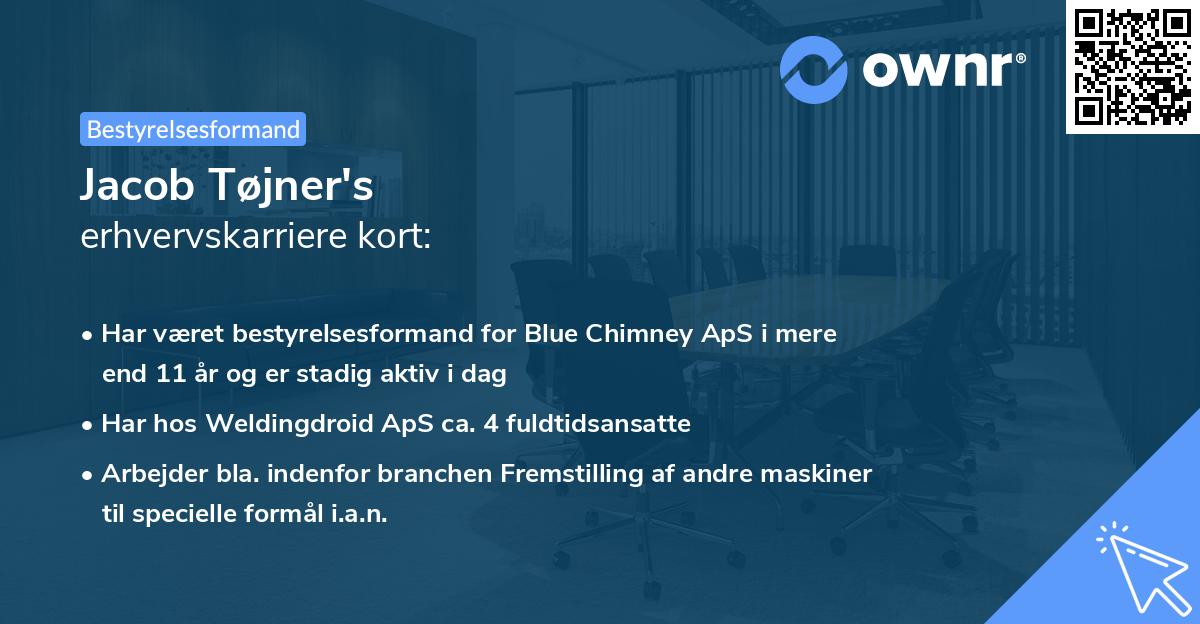 Jacob Tøjner's erhvervskarriere kort