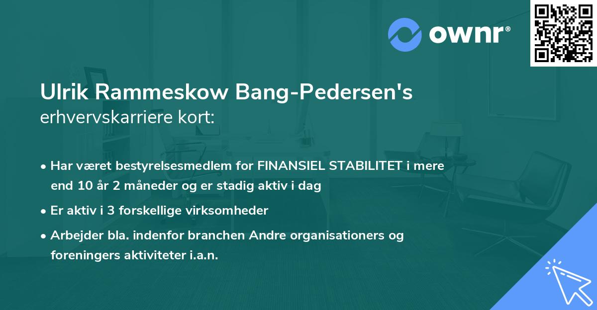 Ulrik Rammeskow Bang-Pedersen's erhvervskarriere kort