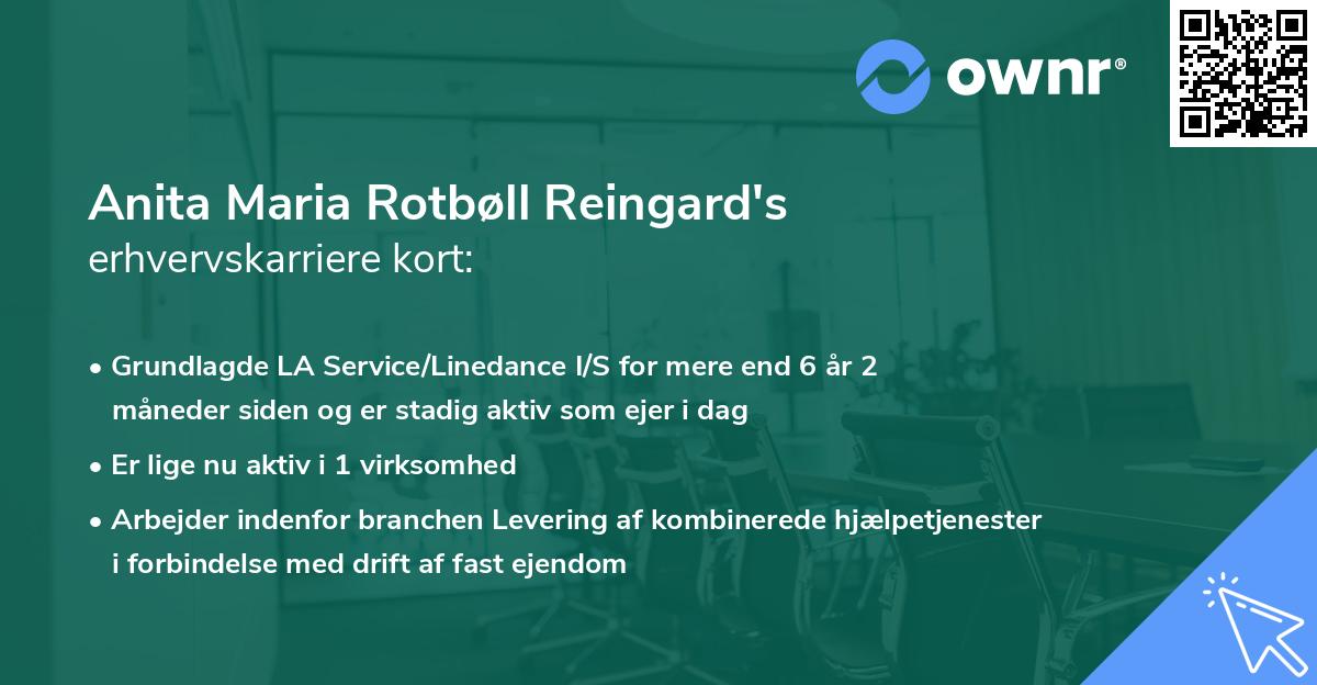Anita Maria Rotbøll Reingard's erhvervskarriere kort