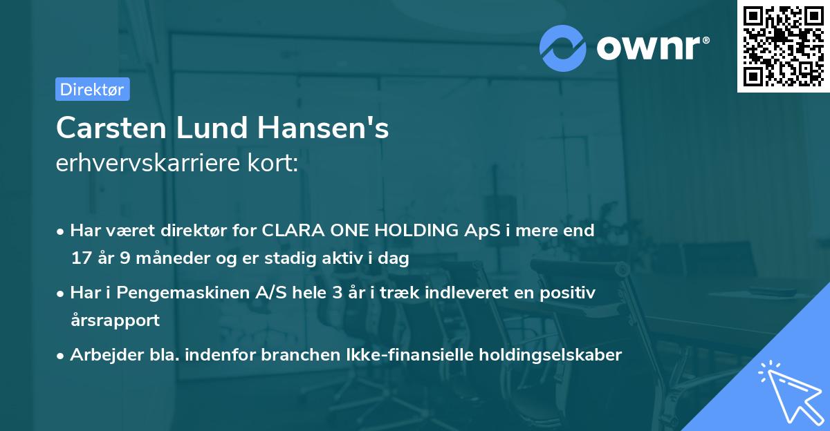 Carsten Lund Hansen's erhvervskarriere kort