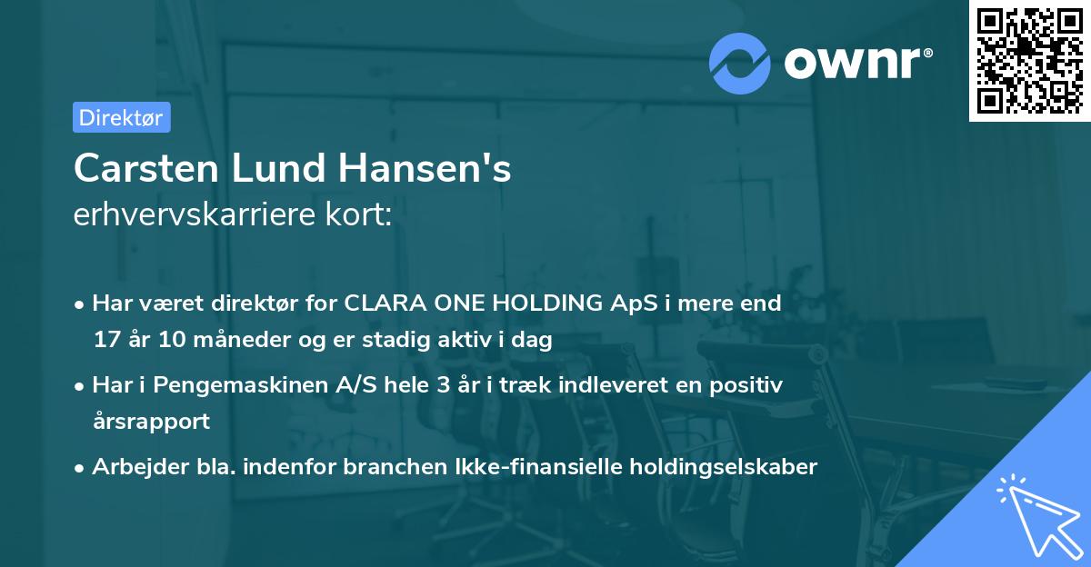 Carsten Lund Hansen's erhvervskarriere kort