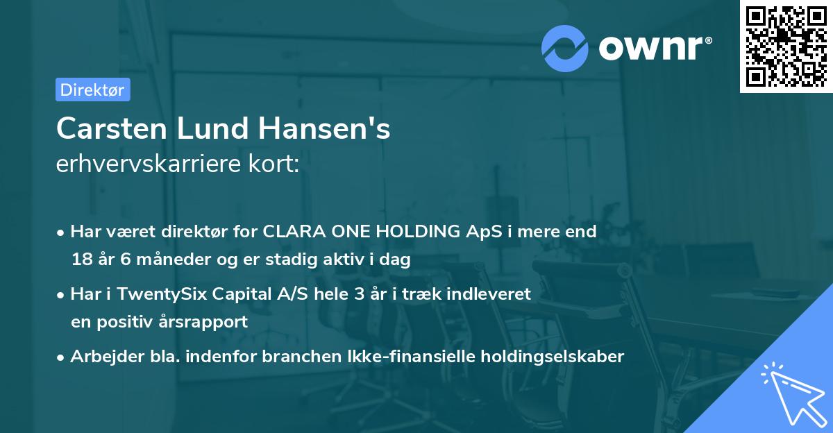 Carsten Lund Hansen's erhvervskarriere kort