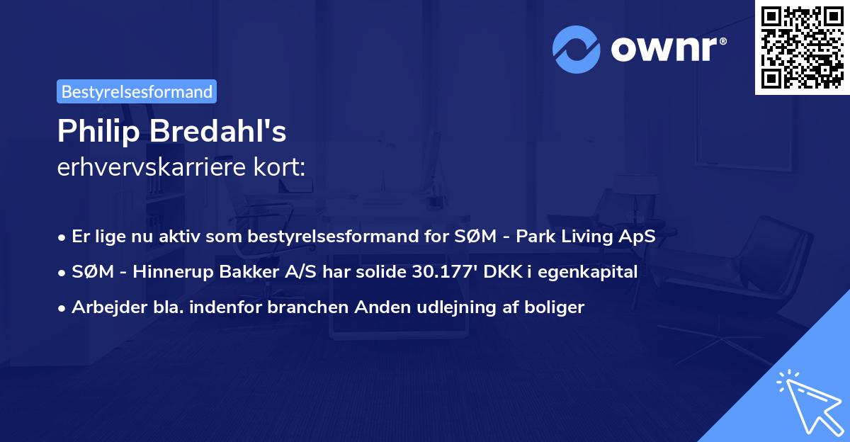 Philip Bredahl's erhvervskarriere kort