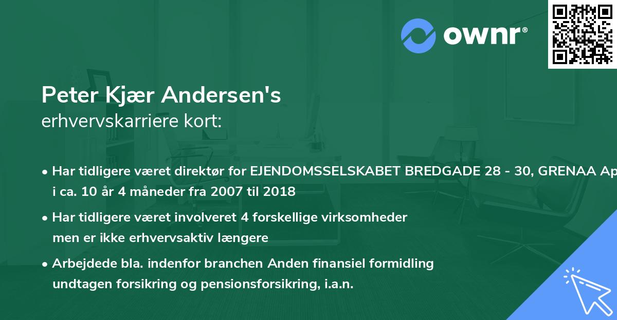 Peter Kjær Andersen's erhvervskarriere kort