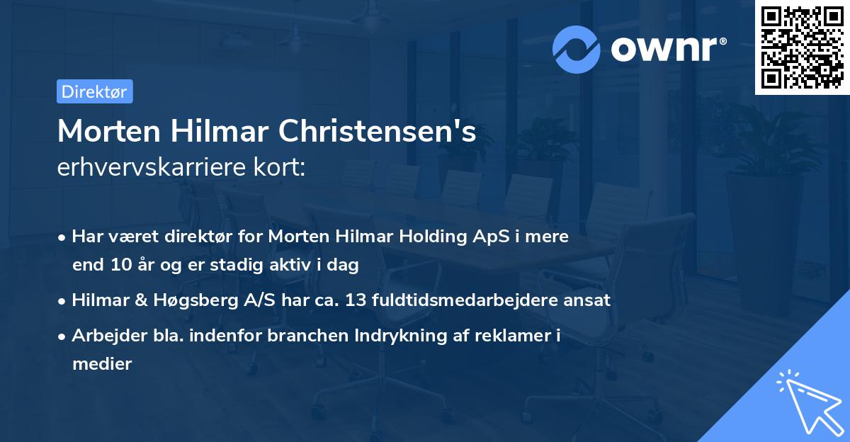 Morten Hilmar Christensen's erhvervskarriere kort