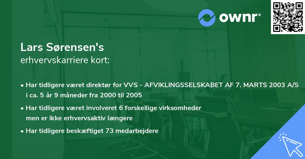 Lars Sørensen's erhvervskarriere kort